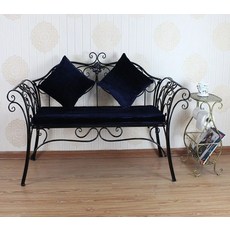 북유럽 엔틱 정원의자 진열장 야외장식 빈티지 선반 세트 벤치 등나무 레저 의자 테이블, 잉크 블랙