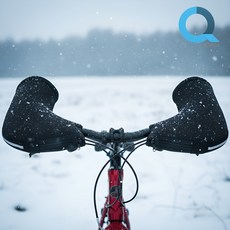 큐코리아 자전거 겨울 방한 방풍 보온 MTB 핸들커버 바미트, 1세트, 블랙