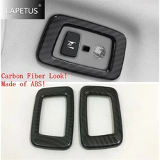 볼보 XC60 18-21 매트 카본 파이버 스타일 앞뒤 독서등 램프 장식 커버 호환, 카본 파이버 룩 C