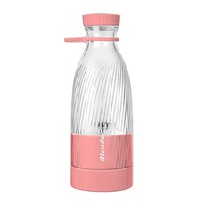 휴대용 무선 믹서기 충전식 전기 과일 착즙기 기계 주스 쉐이크 스무디용 컵 6 블레이드 500ml, Pink