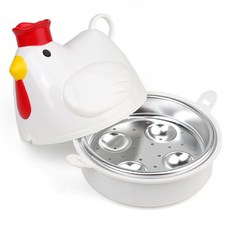 꼬끼오 계란찜기 4구, 화이트, 1개