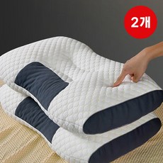 솜느 듀얼톤 목편한 숙면 베개, 2개, 아이보리