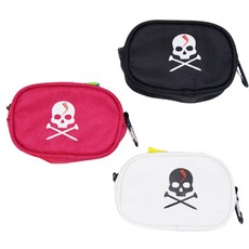 휴대편한 티전용 꽂이 스컬로고 볼파우치 시니어 골프공가방 파3 중년, 레드, 1개