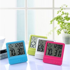 더이쁜 디지털 온습도시계 탁상용 온도계, 그린, 1개