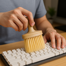 씨엔알비 손쉽게 키보드 틈새 깔끔 청소 브러쉬, 우드, 1개