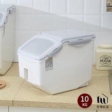 【好物良品】10KG日式廚房透明掀蓋式密封防潮防霉儲米箱附量杯 - 大容量儲物米桶, 1個