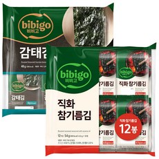 비비고 감태김 12봉+직화 참기름김 12봉, 1세트