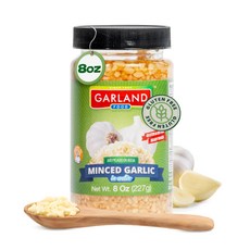 프리미엄 다진 마늘 물에 담금 8온스 by 갈랜드 푸드 - Garland Food Minced Garlic in Water 8 oz – Made in the USA - Mince, 1개, 227g
