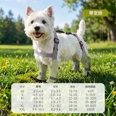 HIPPIPET 狗狗鞋套 軟底防滑寵物外出腳套 中大型犬適用 揹帶四腳防水, 輕氧機能 - 綠 防滑橡膠厚底，碎石路面穩走, 1