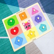 하라 도형 꼭지퍼즐 나무퍼즐 베이비퍼즐 소근육발달