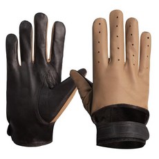 URBAN BUCK 남성용 양가죽 오토바이 장갑 - 터치 스크린 조절 가능한 손목 스트랩 및 니트 커프 따뜻한 겨울 앨런 라이딩 장갑 블랙 (XL), Large, Mustard Leather Gloves