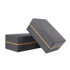 加厚高密度瑜珈磚，輔助支撐，減輕關節壓力，輕巧便攜, 炭橘黑, 1個