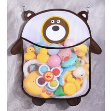 洗澡玩具收納袋 浴室收納 寶寶玩具 海邊收納 A04-59, 1個, 棕熊熊-動物系列