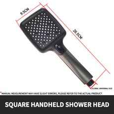 에어 부스트 고압 대형 오버헤드 레인 샤워 슈퍼차지 360 ° 회전식 절수형 범용형, 01 Hand Shower