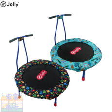 Jolly JL-1001兒童折疊彈跳床 兒童彈跳床 附手扶把手 高彈力安全設計 訓練平衡感, Blue pad/Black mat, 1個