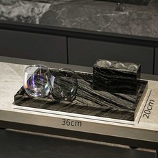 대리석 칫솔꽂이 욕실 북유럽 스테인리스 스탠딩 심플 호텔 세면, D모델3공+36x20cm 트레이 + 컵한쌍