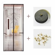 LUNAMAY 모기방충망 현관방충문 문 모기장(100X210CM) (브라운), LUNAMAY 모기방충망 현관방충문 문 모기장(100X