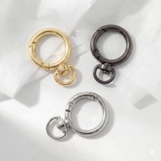 프리미엄 도금 회전 오픈형 O링 열쇠고리 부자재 가방 오링 8자 키링, 20개, 검정색