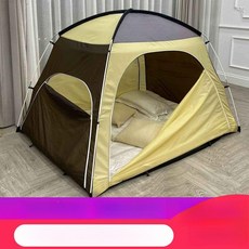 원터치텐트 피크닉 원터치 그늘막 패스트캠프 자동 캠핑텐트 캠핑용품, 옐로우커피 바닥 천 2mx1.2m