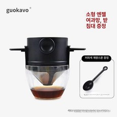 커피드립주전자 커피 포트 길고 주전자 모카 핸드드립 립서버, 블랙 접이식 필터 스푼 포함, 1개, 1L