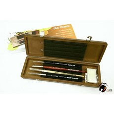 da Vinci 達芬奇 手工製木盒 水彩筆刷套組, 1個, 深木色