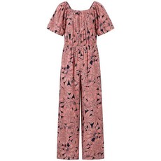 Roxy 여아용 Sunkissed 프린트 점프수트 스타일리시하고 편안함 레귤러 핏 무드 인디고