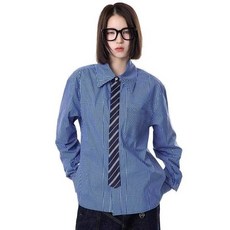 투니스 여성 빈티지 루즈핏 체크 긴소매 셔츠