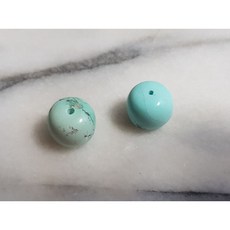 湖北原礦綠松石鼓珠 超大尺寸 13x12mm 兩顆一組, 1個