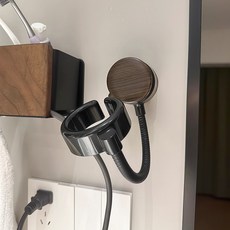 吹風機支架 收納神器 免打孔衛生間置物架 壁掛收納架 吹風機收納架, 胡桃色支架可調節角度可電線收納, 1個