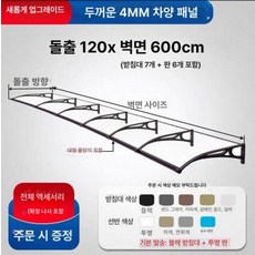 도월 창문빗물막이 투명 빗물받이 방수 빗물차단, 4mm 패널 120x600