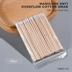 젤 오버플로를 방지하기위한 네일 아트 면봉 매니큐어 용 뾰족한 팁 면봉 네일 아트 도구 청소용 얇은 면봉