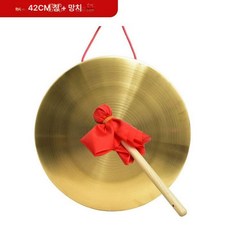 사물놀이 꽹과리 풍물 해머 전통악기 꾕과리 연습용 순동, 1개, 42cm 구리 징+징망치