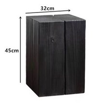 탄화 블랙 원목 우드 스툴 협탁 원형 화장대 통나무 사각 카페 매장 스툴체어 의자, 사각기둥A 32x32x40cm