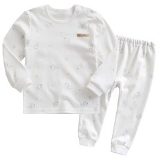 그린베베 영아용 아기내복 봄가을 파티베어 양면내의