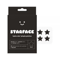 Starface World 스타페이스 블랙스타 BIG PACK 하이드로콜로이드 여드름 패치 수분 흡수 발적 감소 귀여운 별모양 크루얼티 프리 스킨케어 96카운트, 1개