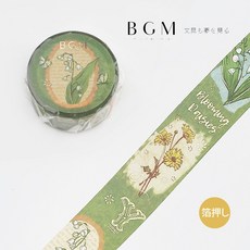莫莫日貨 2023三月新品 BGM浪漫庭園系列金箔燙金和紙膠帶 - SPNR001, 1個, 綠色