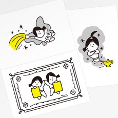 감성문구 미니엽서 3가지세트 엽서지 엽서컬렉션 빈티지엽서 감성디자인, 2 미니미니 지니