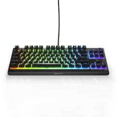미국출고 평점4.5+ 156698 SteelSeries 게이밍 키보드 숫자 키패스리스 유선 에이펙스 3 TKL 미국 영어 레이아웃 저소음 스위치 IP32 방수 24키 동시 프레