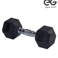 헬스 근력운동 홈트레이닝 고무 육각아령 6kg, 1개
