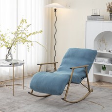 1인용 리클라이너 스윙체어 수유의자 흔들의자 커버 전용 소파, 싱글 좌석 52cmx140cm, 1개, 레이크블루