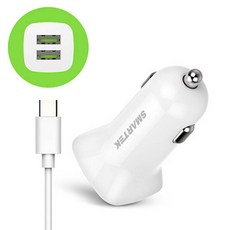SCC-5+ 2포트 차량용 5V 충전기 C타입 케이블 포함