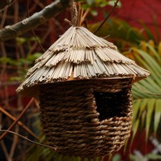 야외 나무 새집 정원 새둥지 원목 버드하우스 가든 참새집 둥지 소품