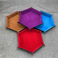 1피스 주사위 보관함 PU 트레이 부드러운 벨벳 접이식 보드게임용 열쇠 동전, 04 Brown