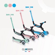 NEW 최신형 뉴 고업 올인원 폴더블 플러스 라이트 유아 어린이 씽씽이 스쿠터 접이식 LED 세바퀴, 파스텔민트, 1개