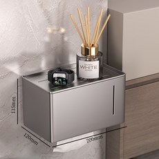 浴泊爾 紙巾盒 壁掛式浴室衛生間防水收納架, 槍灰色-特厚碳鋼紙巾架【防水防鏽】