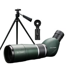 조류 망원경 고배율 단안 야외 관광 야시경 전문 콘서트 관측 버드워칭, 2. 25-75X60+초고화질+검정 R9