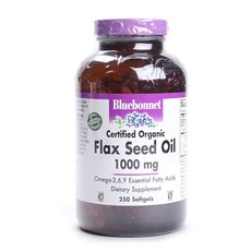 Bluebonnet 亞麻仁油1000mg軟膠囊 無麩質 無糖, 250顆, 1罐