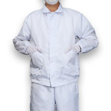 크린룸 제전복 투피스 상의 하의 빅사이즈 방진복 무진복, 1개, 백색
