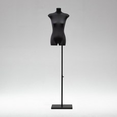 黑色扁身模特道具平胸韓版半身櫥窗陳列女裝服裝店模特展示架全身櫥窗模特兒 擺攤人檯模特兒 人形模特兒, 黑扁身/黑色密度板