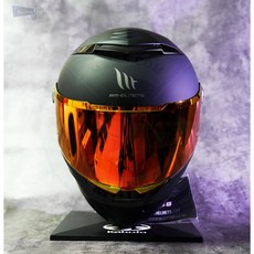 MT Helmets THUNDER 4 SV 全罩式安全帽, 1個, 消光黑+原廠多層膜 紅,4XL(大帽體)